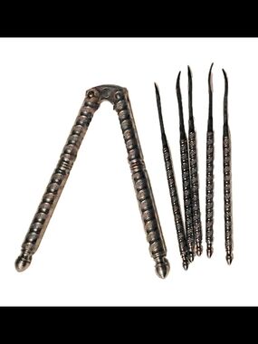 Vintage-Style Metal Ear Care Tool Set — Black